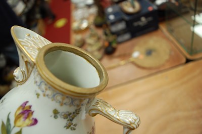 Lot 1 - A continental porcelain sparrowbeak jug and...