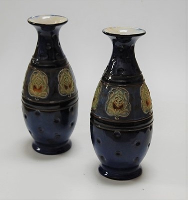 Lot 10 - A pair of Doulton Lambeth stoneware vases,...