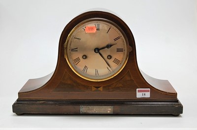Lot 18 - A George V mahogany and inlaid dome topped...