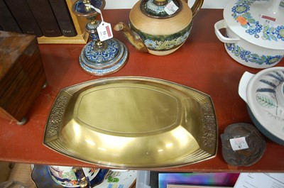 Lot 49 - A WMF polished brass dish, with floral...