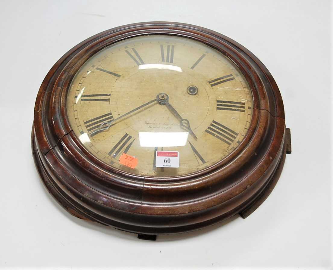 Lot 60 - An unusual 19th century American wall clock,...