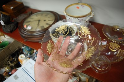Lot 62 - A Victorian engraved and gilded glass boat...