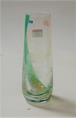 Lot 187 - A Caithness glass vase, having cased trailing...