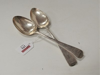 Lot 252 - A pair of Edwardian silver tablespoons, in the...