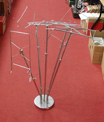 Lot 96 - A chrome five branch adjustable sheet music stand