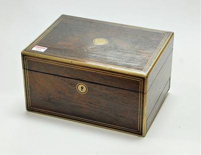 Lot 110 - A Victorian rosewood and brass bound lady's...