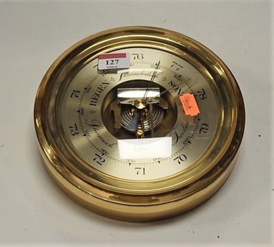 Lot 127 - A modern Barigo brass cased barometer, dia.20cm