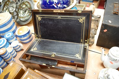 Lot 150 - A large Victorian walnut and brass bound...