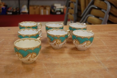 Lot 154 - A Victorian part tea service, on a turquoise...