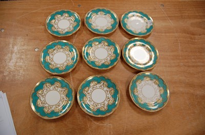 Lot 154 - A Victorian part tea service, on a turquoise...