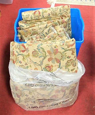 Lot 175 - Two pairs of good quality floral embroidered...