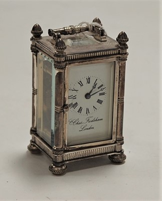 Lot 288 - A modern silver cased carriage timepiece,...