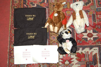 Lot 562 - A collection of five Steiff teddy-bears, to...