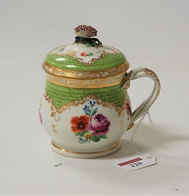 Lot 220 - A 19th century continental porcelain custard...