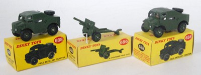 Lot 1928 - Three various boxed Dinky Toy military...