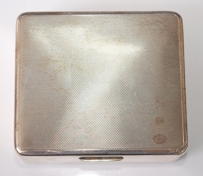 Lot 78 - A 1950s silver table cigarette box, the hinged...