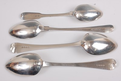 Lot 1114 - A pair of George III silver tablespoons, in...