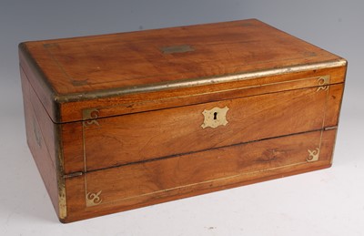 Lot 1308 - A mid-19th century camphor wood and brass...