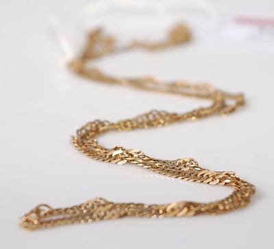 Lot 303 - A 9ct yellow gold fancy twist curblink chain,...