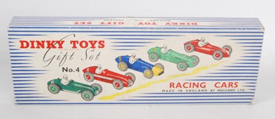 Lot 1940 - A Dinky Toys gift set No. 4 racing cars empty...