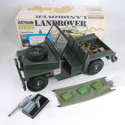 Lot 3155 - A Palitoy Action Man LandRover, housed in the...