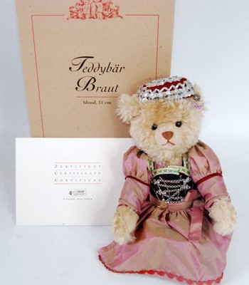 Lot 3158 - A Steiff Wedding Party series Bride bear,...