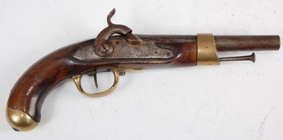 Lot 103 - A 19th century Continental percussion holster pistol