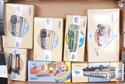 Lot 2563 - 13 various boxed public transport diecast...