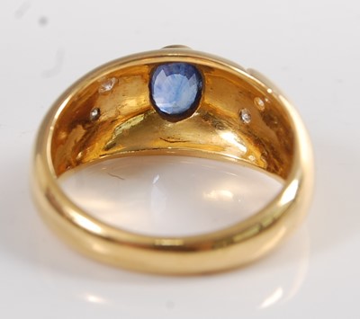 Lot 1220 - An 18ct yellow gold, sapphire and diamond...