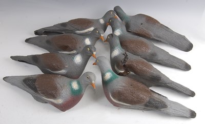 Lot 253 - A collection of eight plastic pigeon decoys