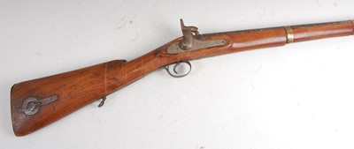 Lot 158 - A 19th century three band percussion cap rifle