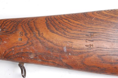 Lot 158 - A 19th century three band percussion cap rifle