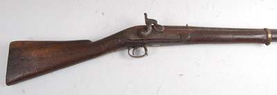 Lot 40 - A 19th century and later adapted three band percussion cap rifle