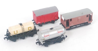 Lot 609 - Four Hornby Dublo wagons: UD milk tank, all...
