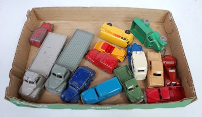 Lot 715 - 14 Dublo Dinky toys, all either repainted or...