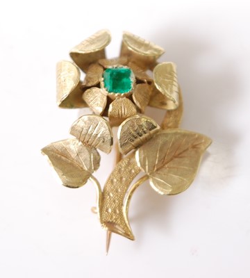Lot 2565 - A yellow metal brooch in the form of a...