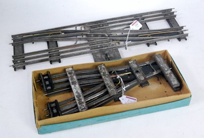 Lot 210 - Three pieces Hornby pre-war electric track:...