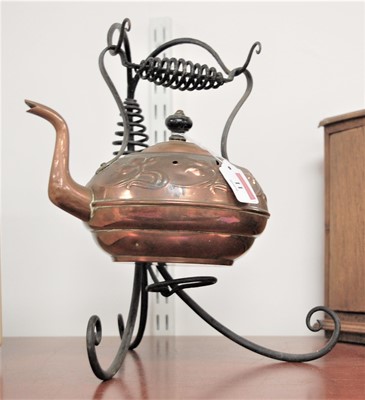 Lot 11 - An Arts & Crafts copper kettle, of squat...