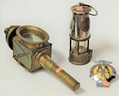 Lot 13 - An early 20th century brass and chrome miners...