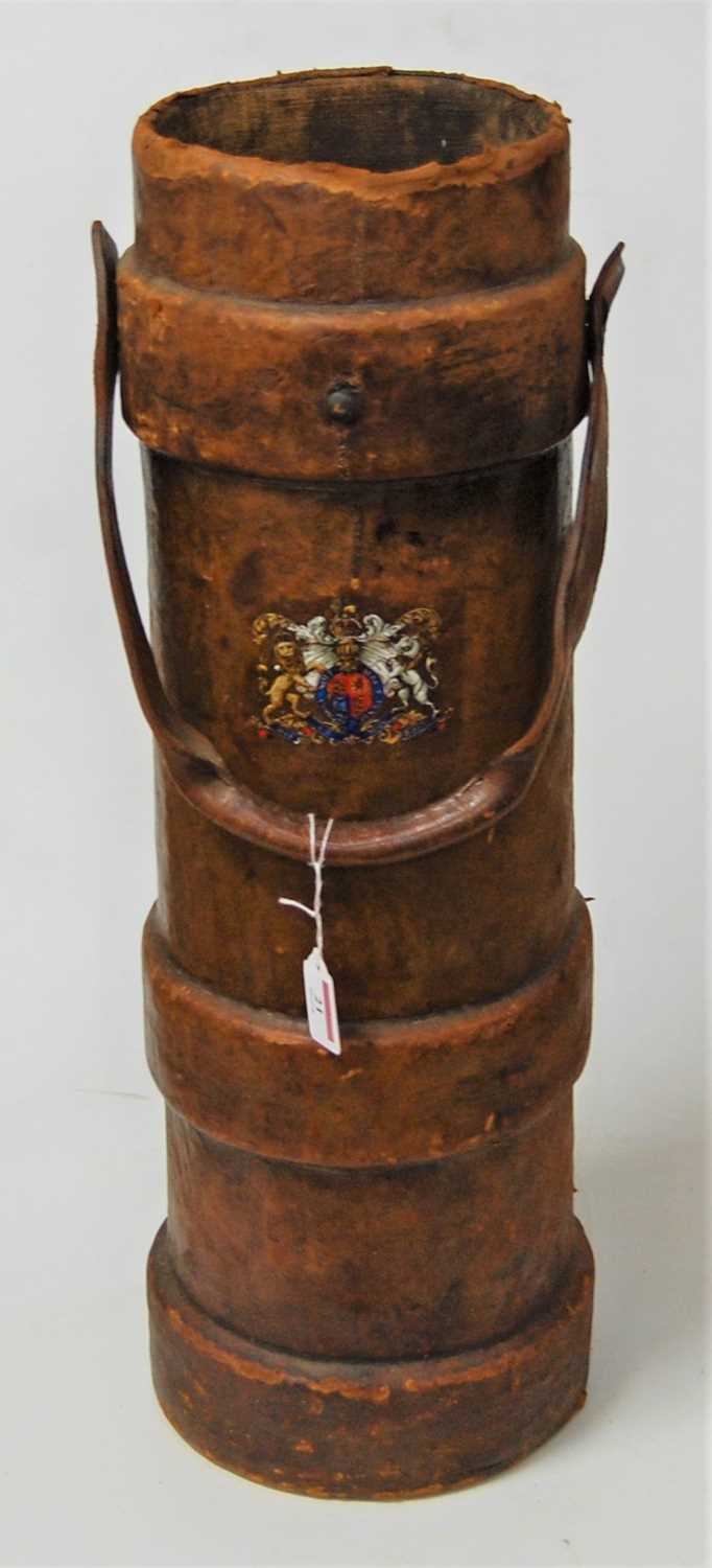 Lot 21 - A large World War One leather clad charge...