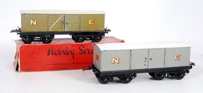 Lot 229 - Two Hornby NE No. 2 luggage vans, both 1934-6...