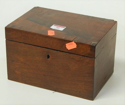 Lot 35 - A Victorian rosewood and crossbanded tea caddy,...