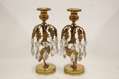 Lot 42 - A pair of late 19th century brass table...
