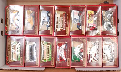 Lot 2304 - 28 various red and gold window box Matchbox...