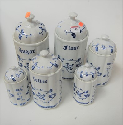 Lot 115 - A collection of six modern blue and white...