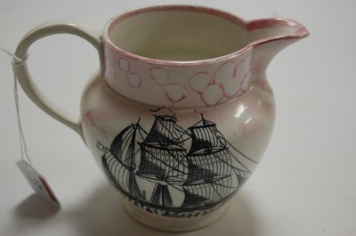 Lot 124 - A Victorian Sunderland lustre jug, decorated...
