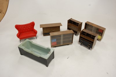 Lot 76 - A box of miscellaneous dolls house furniture...