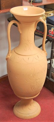 Lot 90 - An extremely large terracotta twin handled...