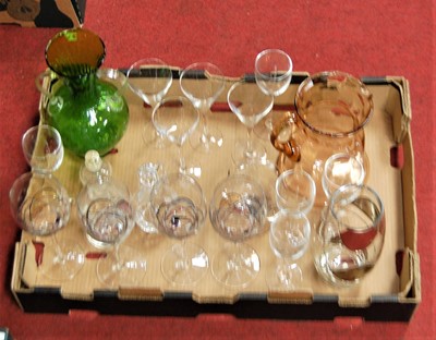 Lot 99 - A box of miscellaneous glassware to include...