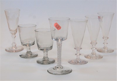 Lot 252 - A mid 18th century wine glass, the bucket...